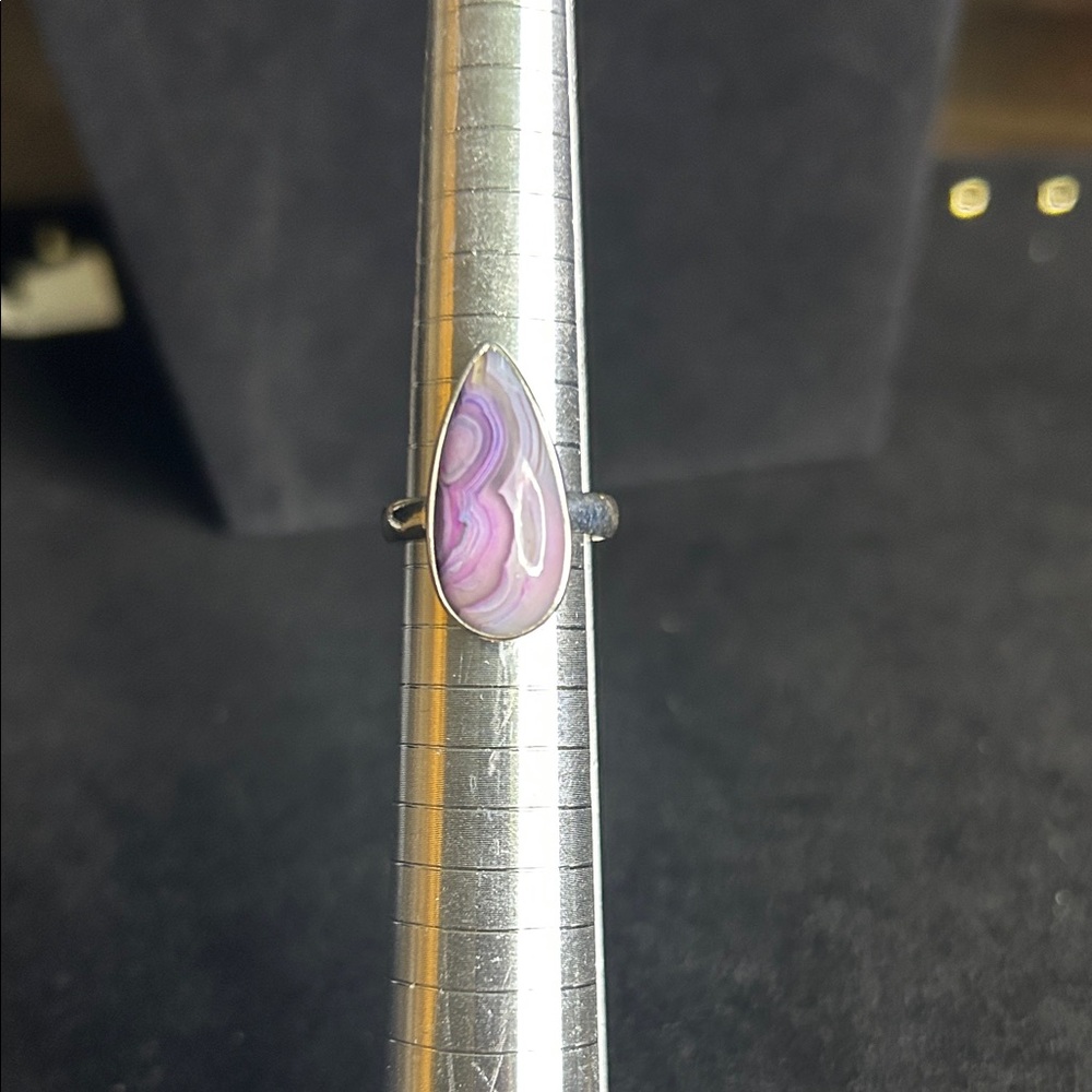 Purple Teardrop Stone Ring